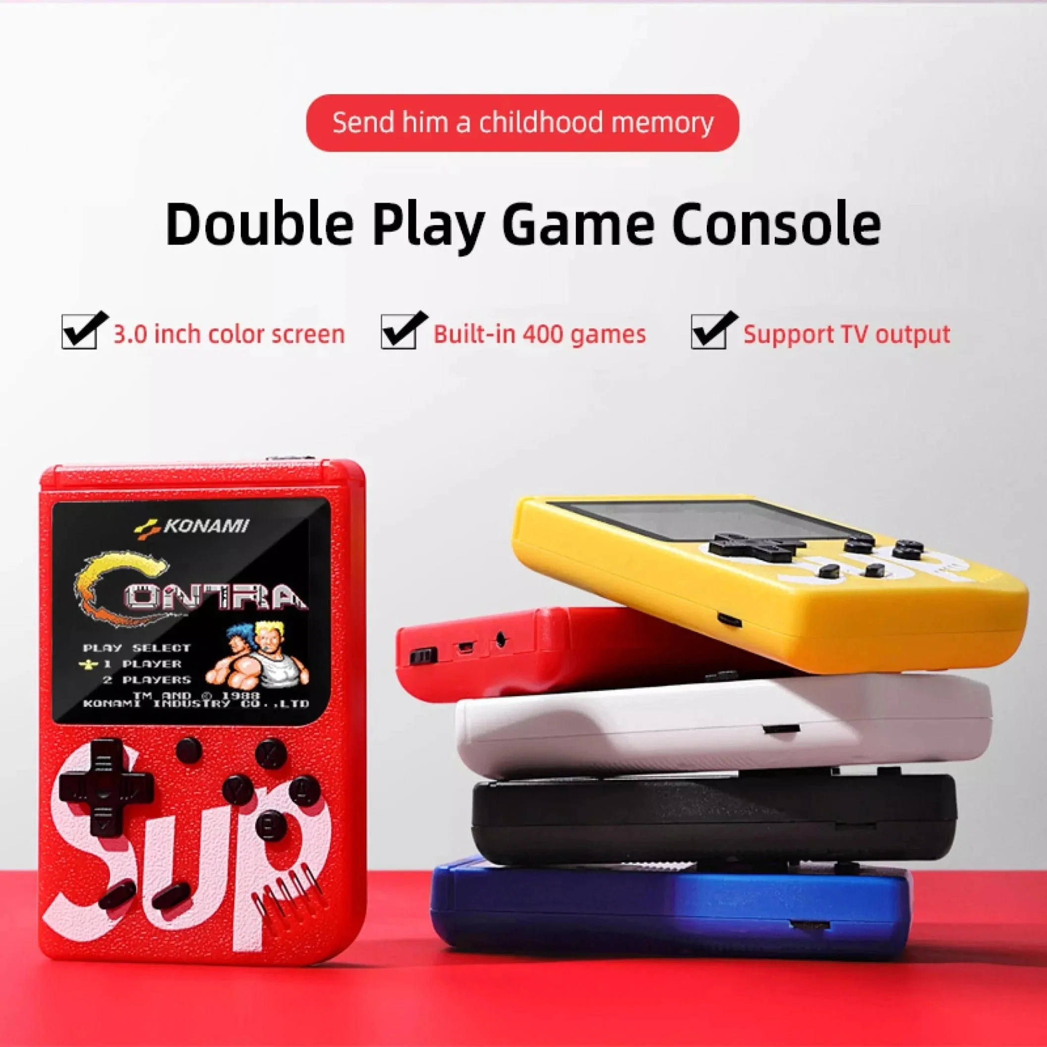 Lecteur de jeux vidéo prix d'usine portable Retro console de jeu Mini-manette de jeu de poche intégrée pour les jeux classiques 400 pour enfants