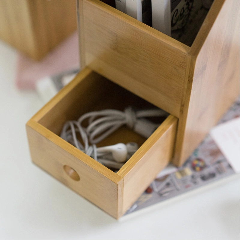 Bamboo Magazinhalter, Vertikale Aktenordner Schreibtisch Organizer für Zuhause und Büro