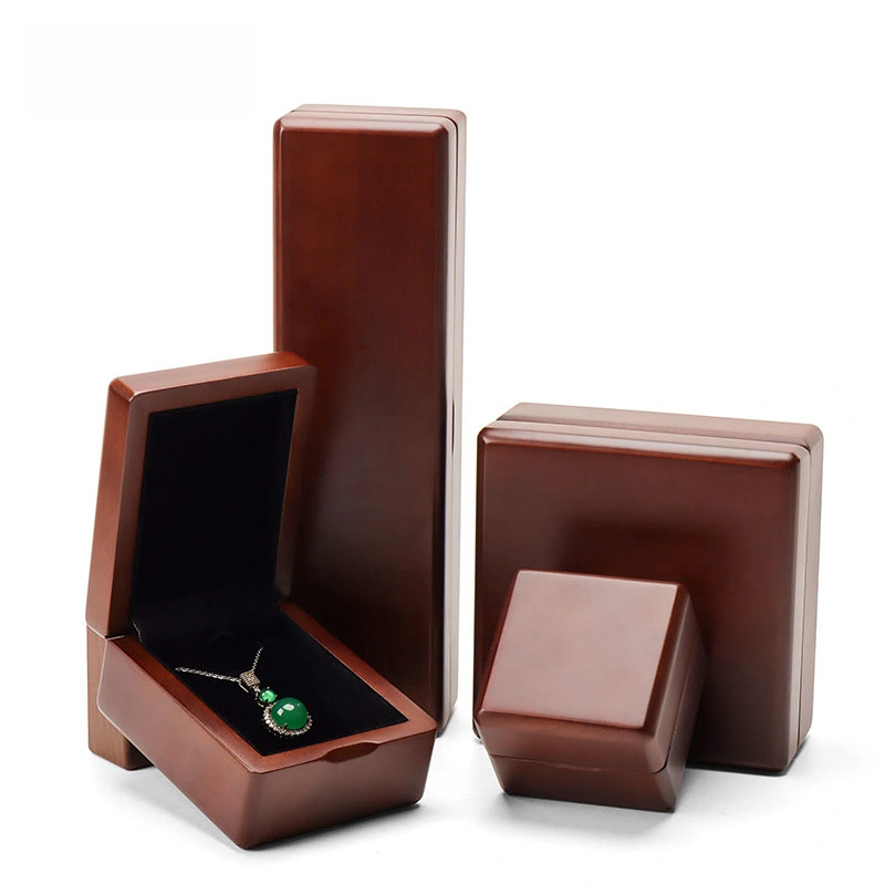 Creative Rich and Auspicious Earrings Pendant Storage Box Emerald Ring Solid Wooden High-End Factory Wholesale/Supplier Jewelry Box