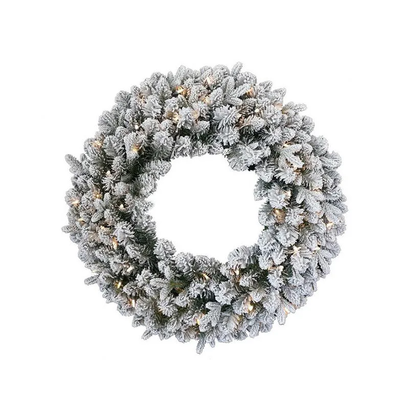 Garland Extra Large Outdoor PE abeto blanco Corona de Navidad guirnalda de Navidad