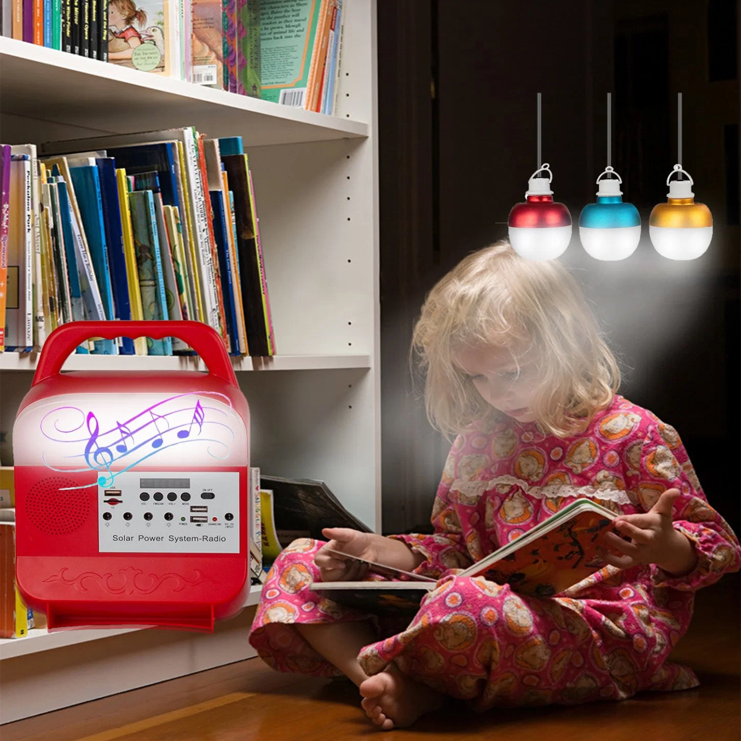 LED Solar Reading Lamp with Solar Panel Portable Solar Power Kit