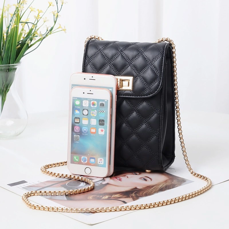 New Korean Fashion Mobile Phone Bag Pocket Wallet Leisure Chain Cross-Slung Bag