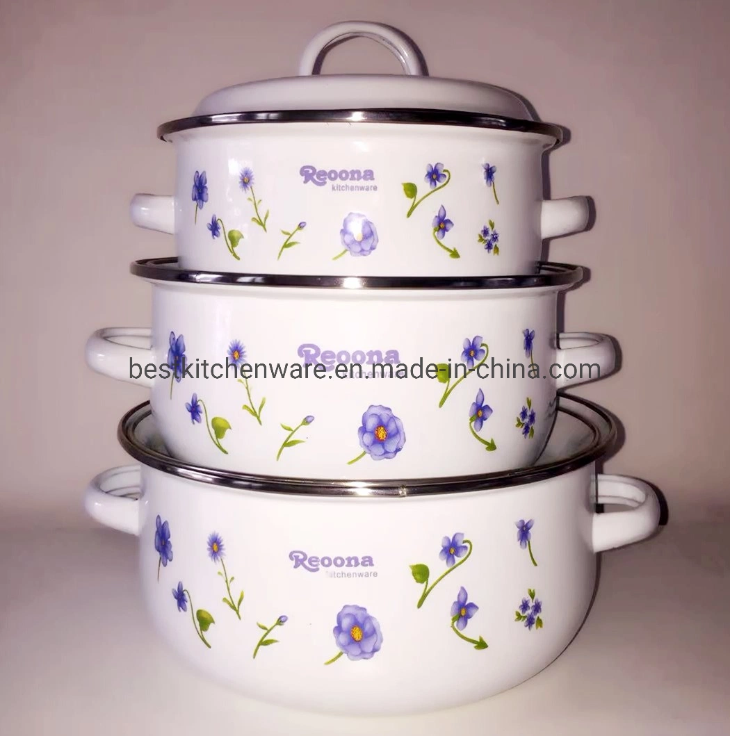 Reoona Enamel Casserole/3PCS Kitchenware Set /3PCS Cookware Set
