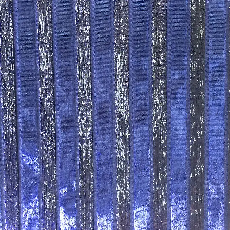 Glitter Velvet Fabric Wholesale 100% Polyester Fancy Shine Striped Velvet Fabric, Sofa Cover/Clothing Material