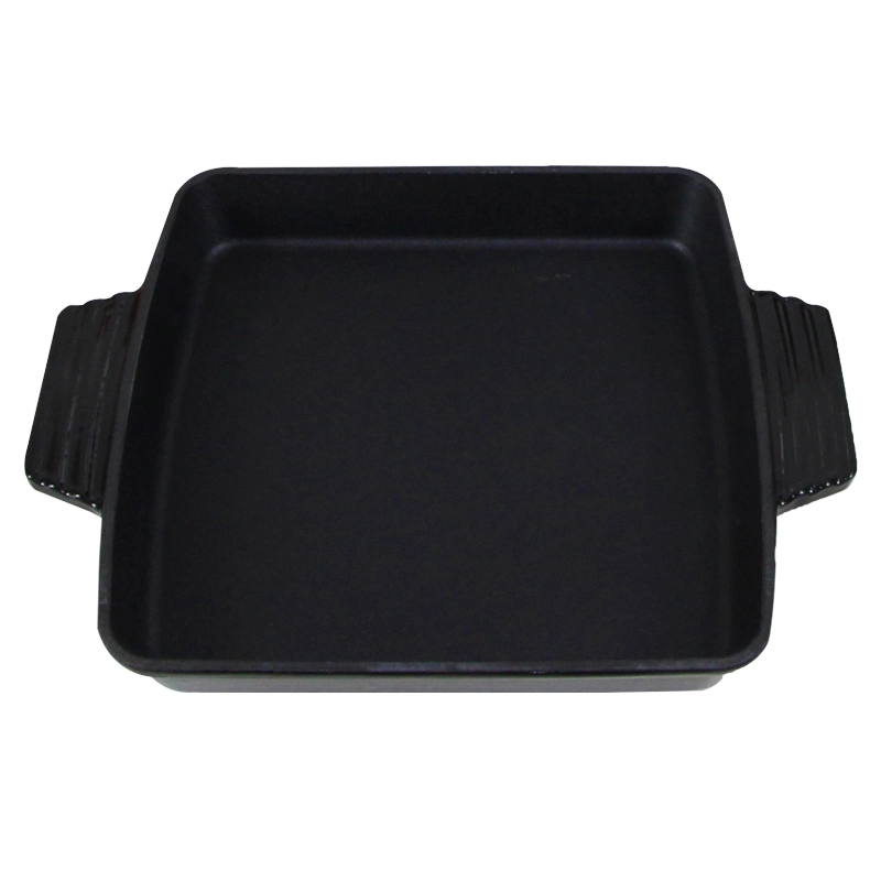 L'ÉMAIL OEM personnalisés Fonte Baker miche de pain en fonte Pan La plaque de cuisson de la lasagne casseroles 23x23cm