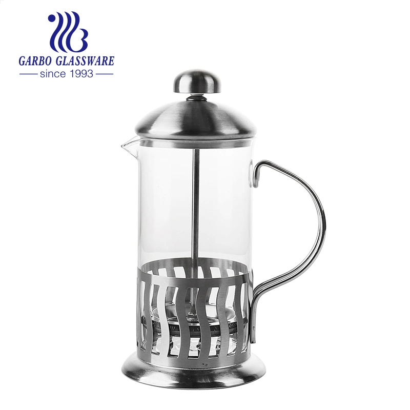 12oz High Borosilicate French Press Cafetera Cafetera Cafetera Cafetera Plato de café Cristal Uso doméstico