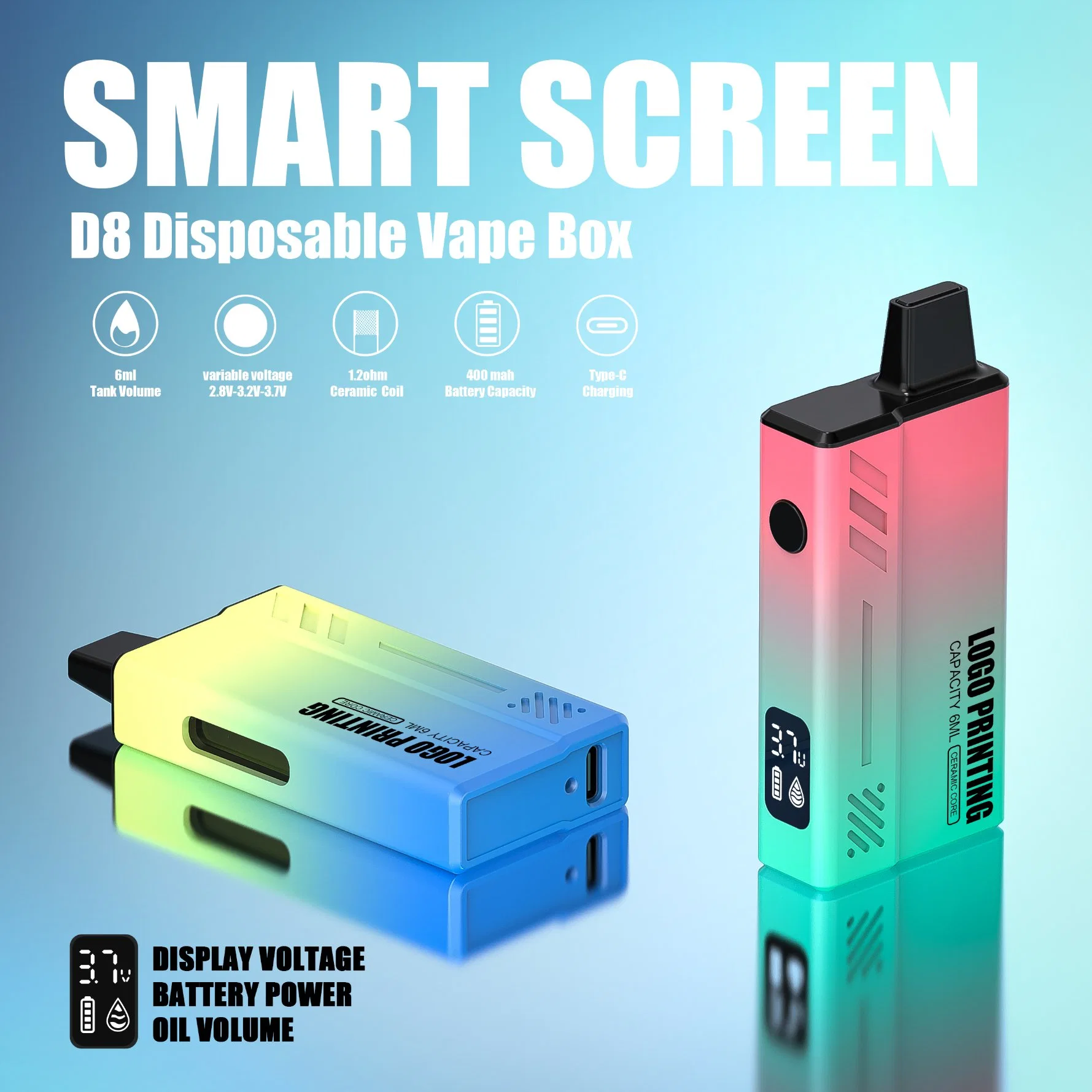 Gratis OEM/ODM1ml-8ml VAPE cartucho VAPE vacío VAPE E-cigarrillo cartucho HH/C Vaporizador de cerámica