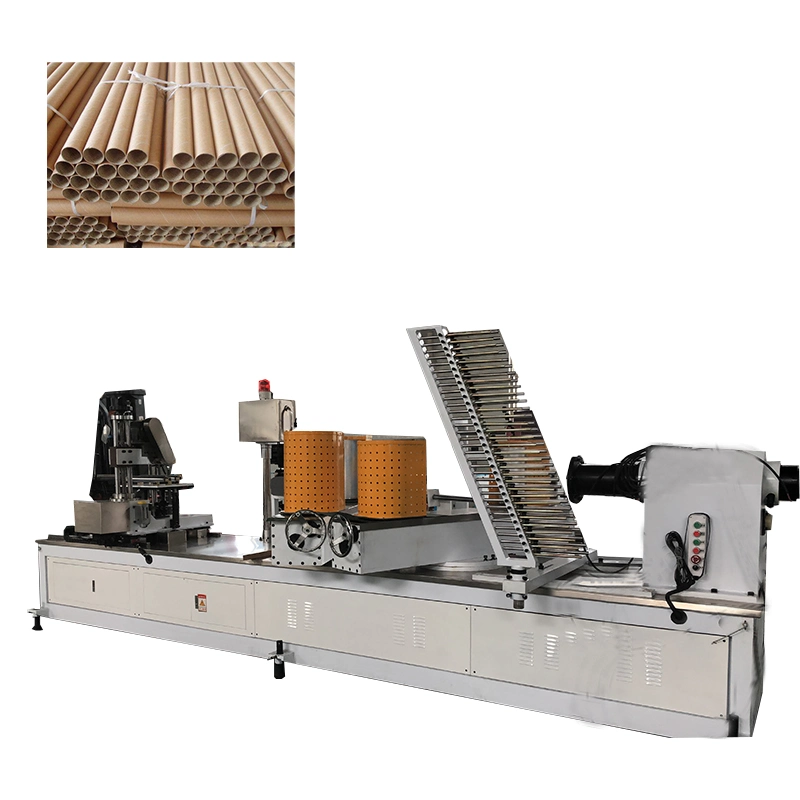 Producto de embalaje espiral máquina de fabricación de tubos de papel con cortador de machos