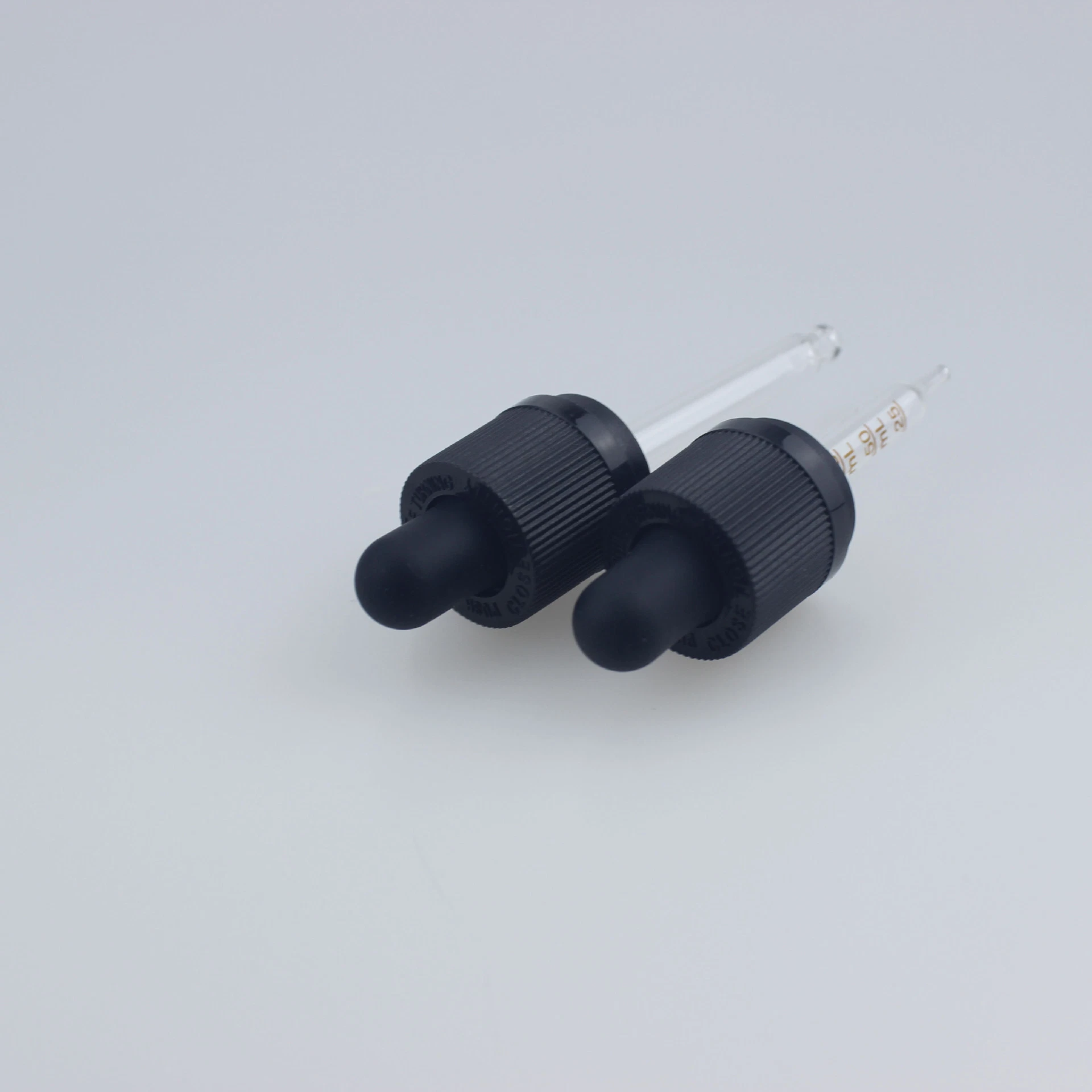 Factory Supply 18-415 Pressure Screw Anti-Theft Rubber Head Dropper Cap CRC Essential Oil Bottle Plastic Dropper Cap