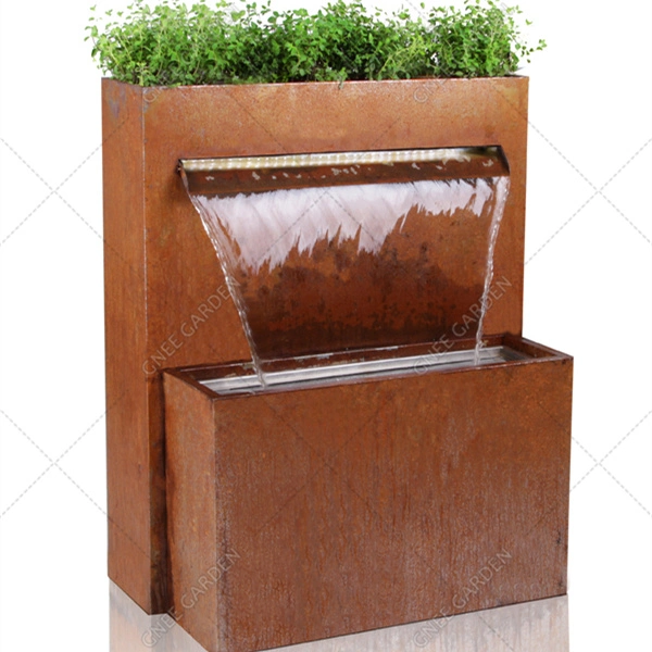 Moderne Garten Brunnen Corten Stahl Wasser Features Brunnen