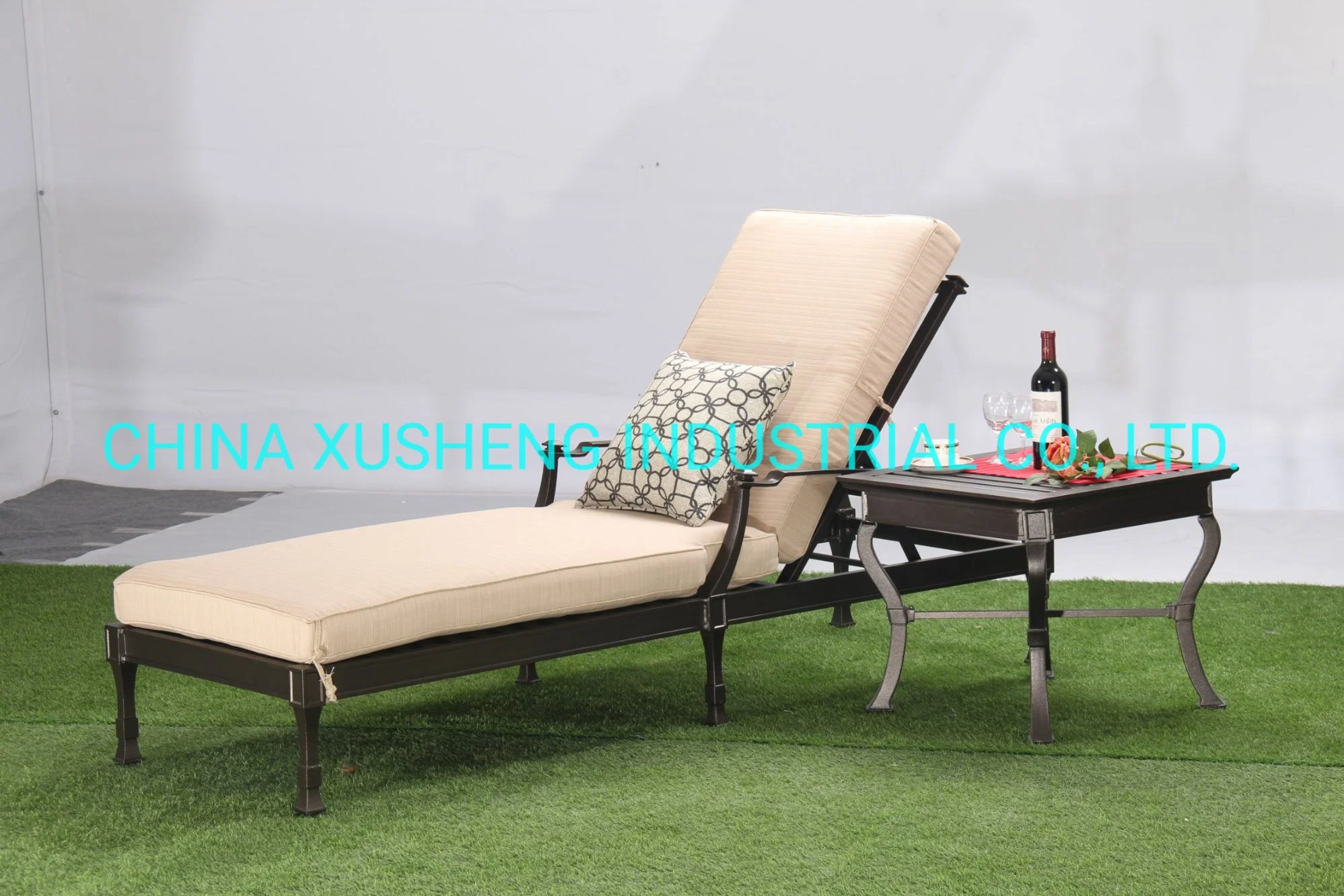 Cast Aluminum Furniture Outdoor Chair Single Person Sofa Chaise Lounge