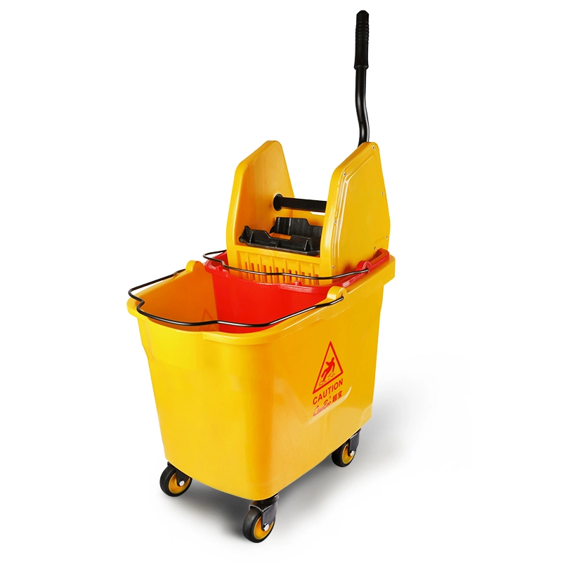 35L Down-Press Double Mop Wringer Trolley Mop Squeeze Bucket Mop Bucket