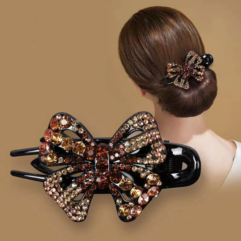 Glitter Sparkly Hair Jewelry Rhinestone Acetate Hair Elegant Claw Clips