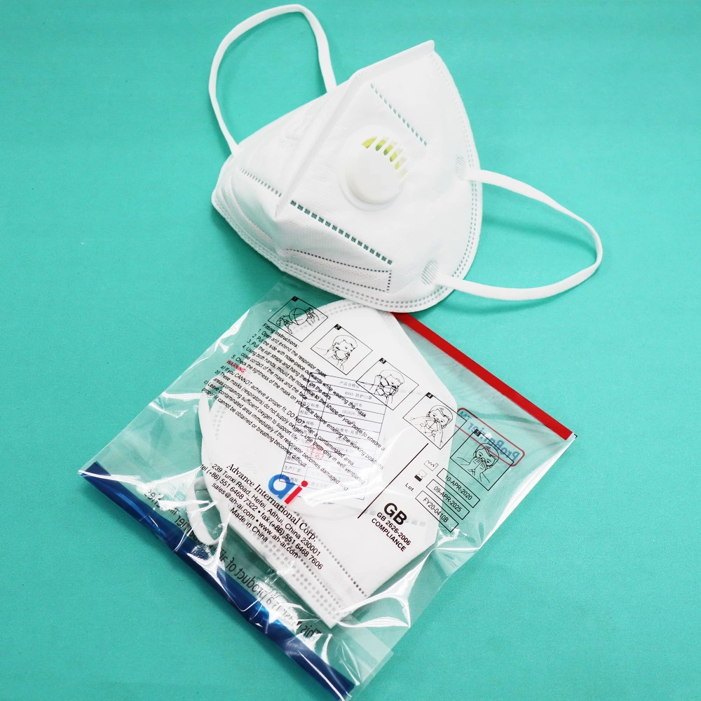 Disposable Nonwoven KN95 Face Mask White Color