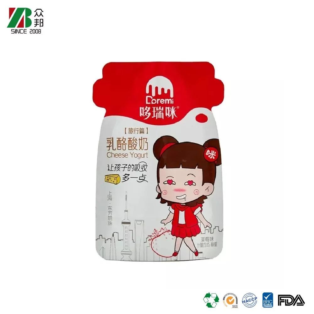 Factory custom soft plastic printed laminated packing materials yogurt packaging bag