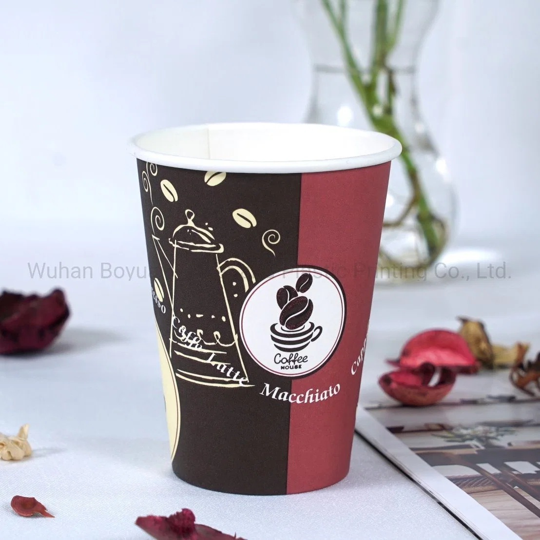 8 oz/10oz/12oz/16oz/22oz/24oz China Fabricante Caneca Promocional Logotipo personalizado impresso única descartáveis de papel de parede Cup Copa do café bebida quente xícaras PLA chávenas