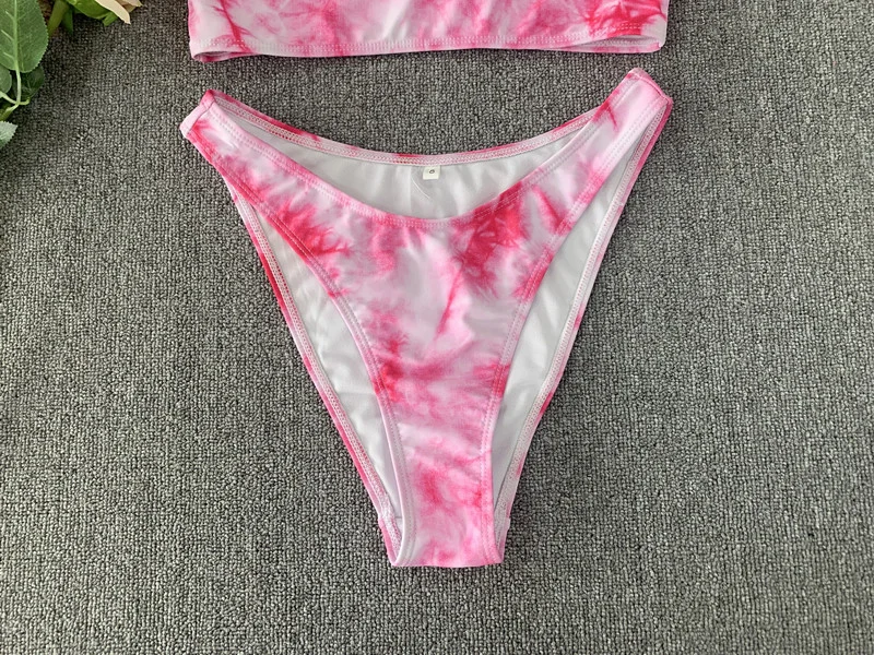 Tie Dye High Leg Bottoms Bikini Sport Swimwear