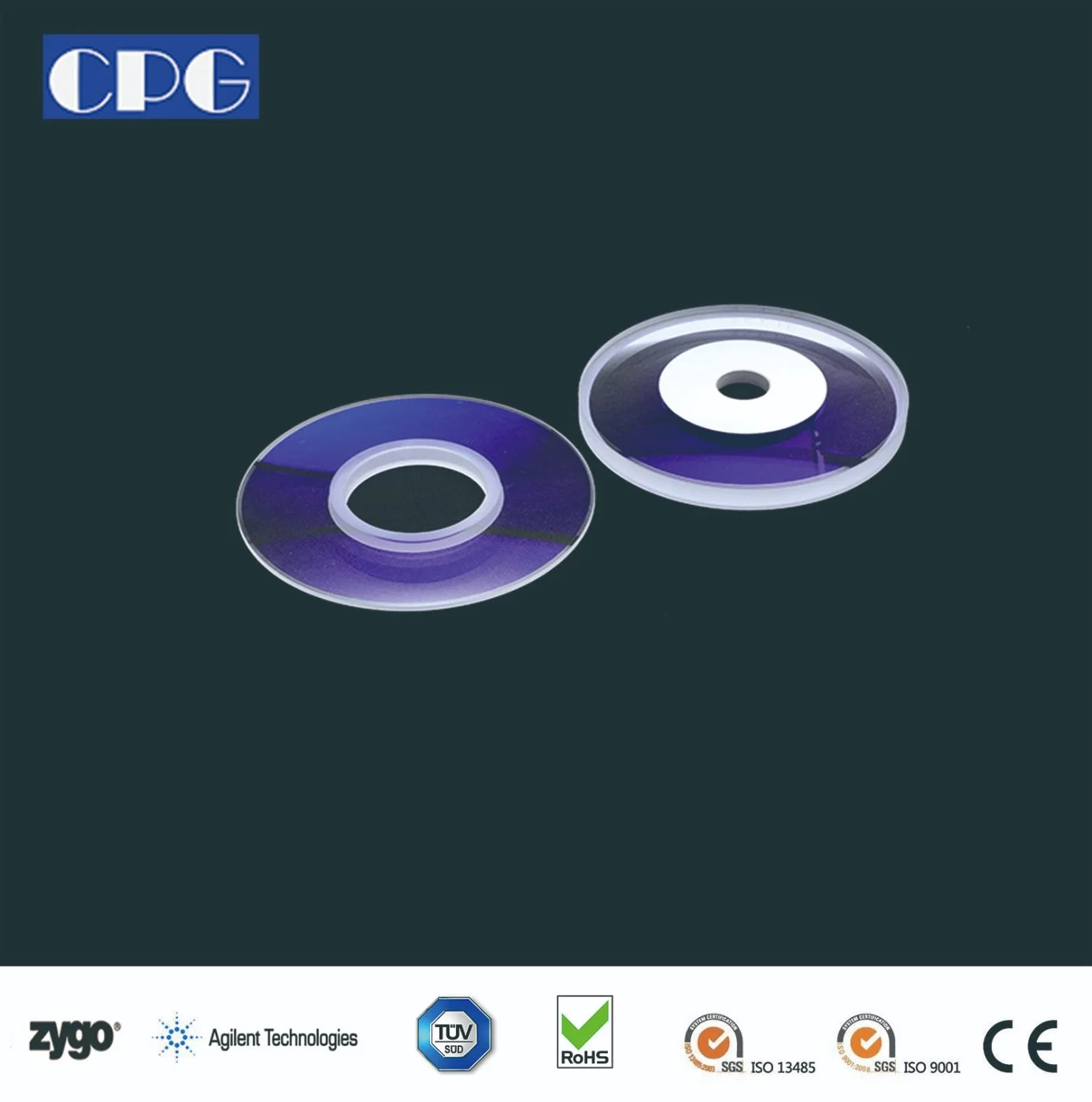 UV Fused Silica JGS1/JGS2 Coated/Uncoated Holed Disk