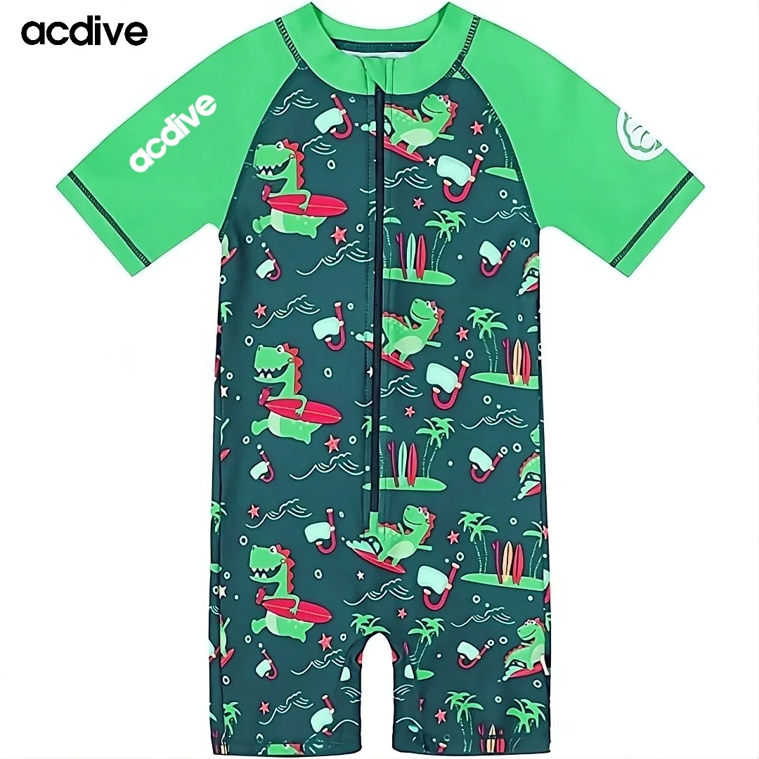 Acdive Kids Infant Quick Dry Anti-UV Sun Protective Swimming Floating One Piece Customized Swimsuit