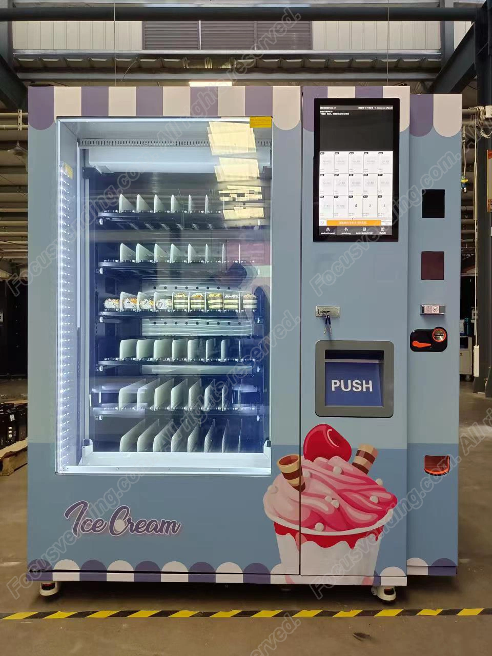 Système d'eau glacée de boissons surgelés ascenseur extérieur vending machine pour la vente de glace