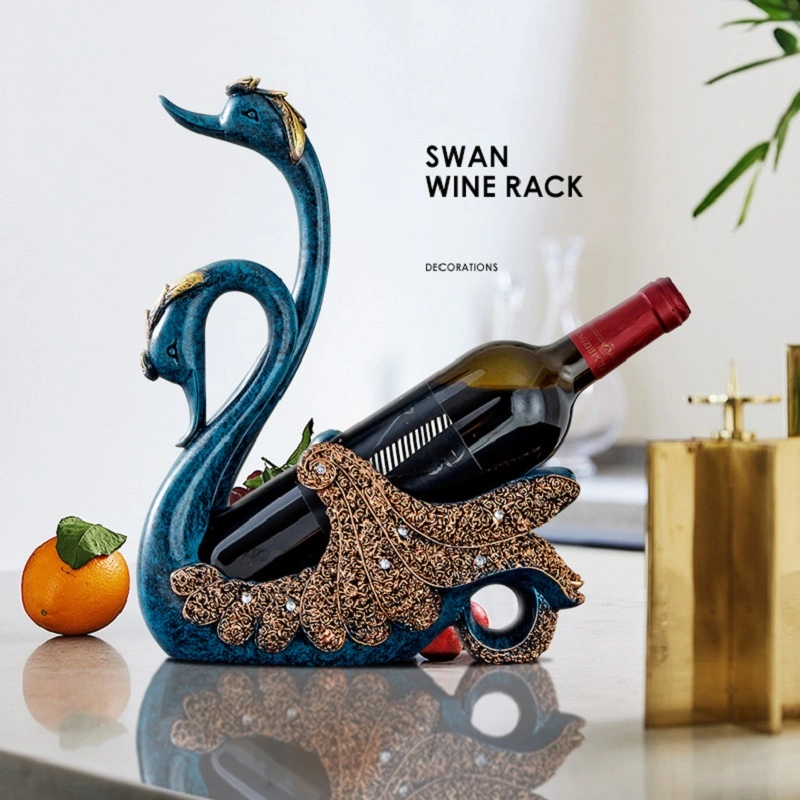 Creative Resin Art Elegant Swan Animal Wine Holder, Custom Wine Bottle Rack