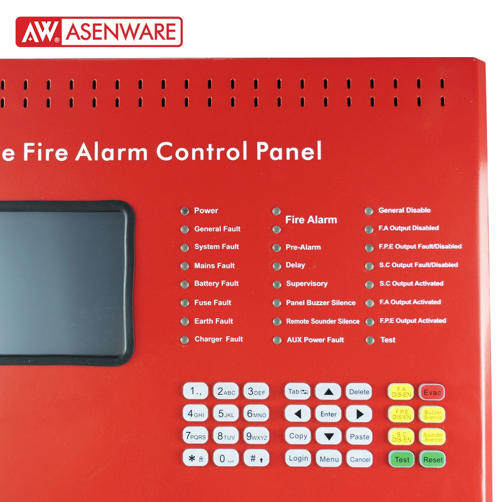 4 Loop Fire Alarm Panel Fire Alarm Panel System Asenware Fire Alarm Panel Battery