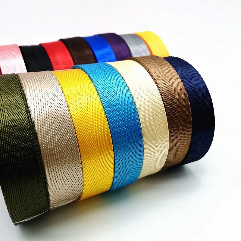 Multi-Colored Cotton/Polyester/Nylon Webbing Ribbons for Coats/Bags/Shoes