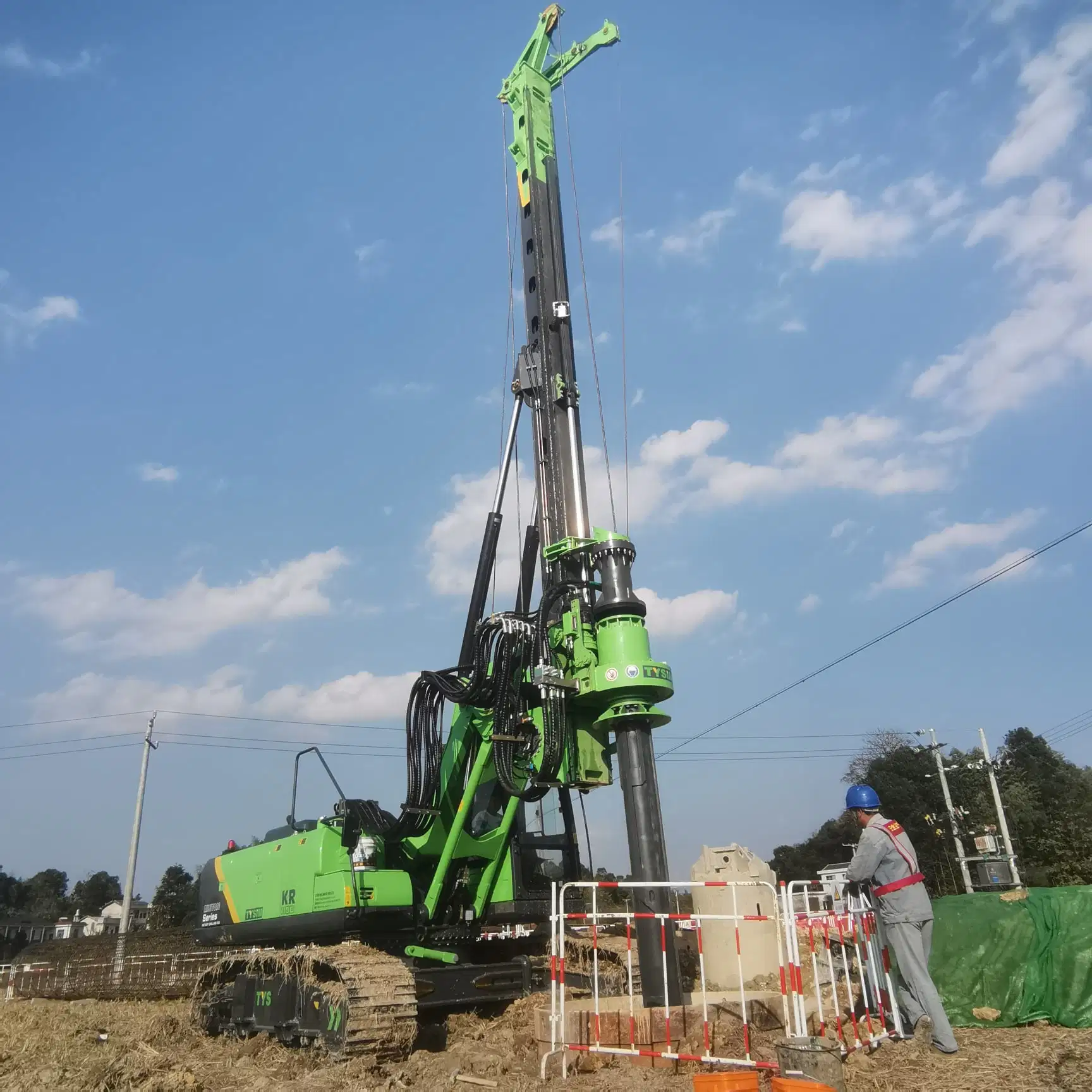 Tysim Elektrische Bohrbohrer Bohreimer Kernzylinder mit Schnecke Hydraulische Erdbohrmaschine für die Verzahnung Transporthöhe 3660 mm