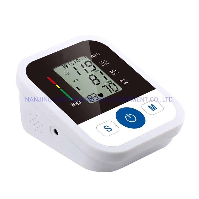 CE Medical Home Care Portable Automatic Upper Arm Electronic Blood Pressure Meter with LCD Display and Voice Broadcast