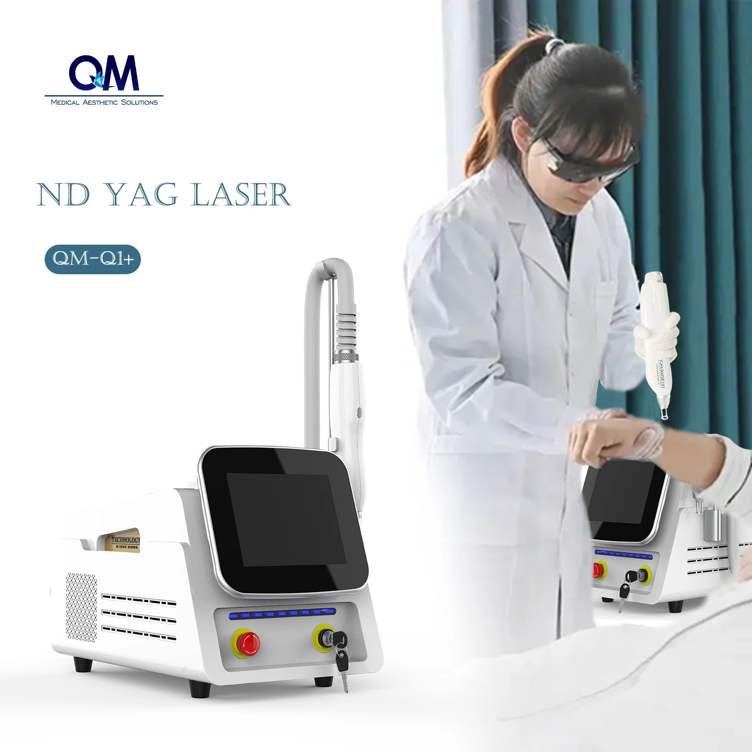 العلاج بالمستحضرات بالليزر / Q Switch ND YAG Laser Tattoo معدات الإزالة