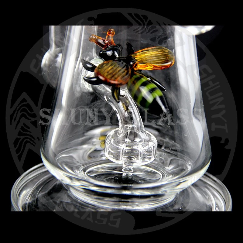 Hotsale Factory Recycler Matrix PERC de alta qualidade com Honeybee 3D Mangueira de água de vidro com capuz para fumantes