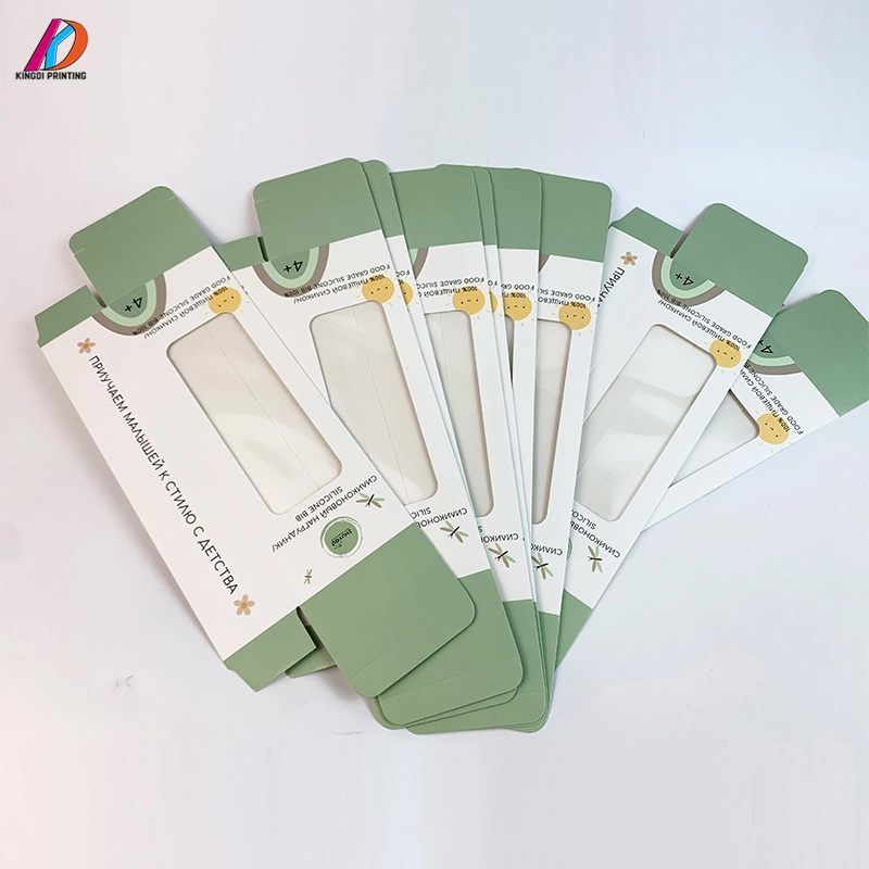 La impresión personalizada de cartón plegado de papel Caja con ventana PVC transparente