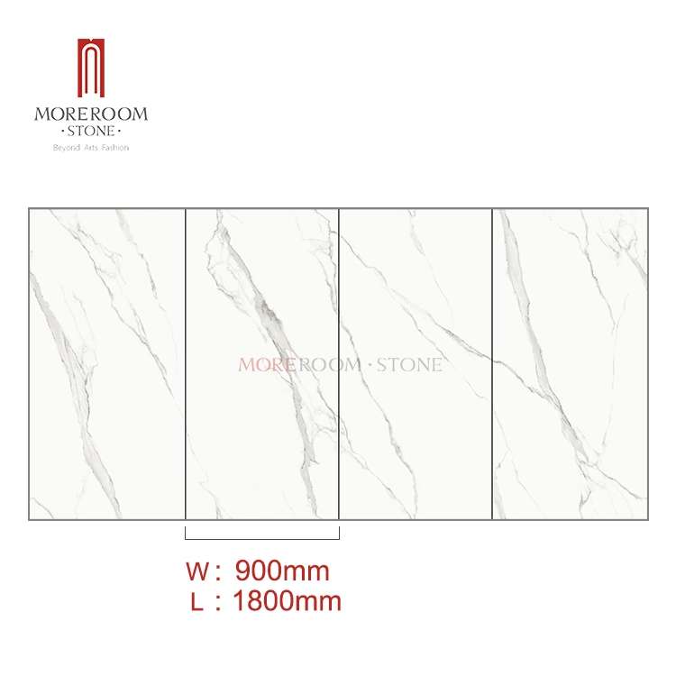 Villa Decoration Wall Tile Whtie Calacatta Marble Look Large Format Tile Slab