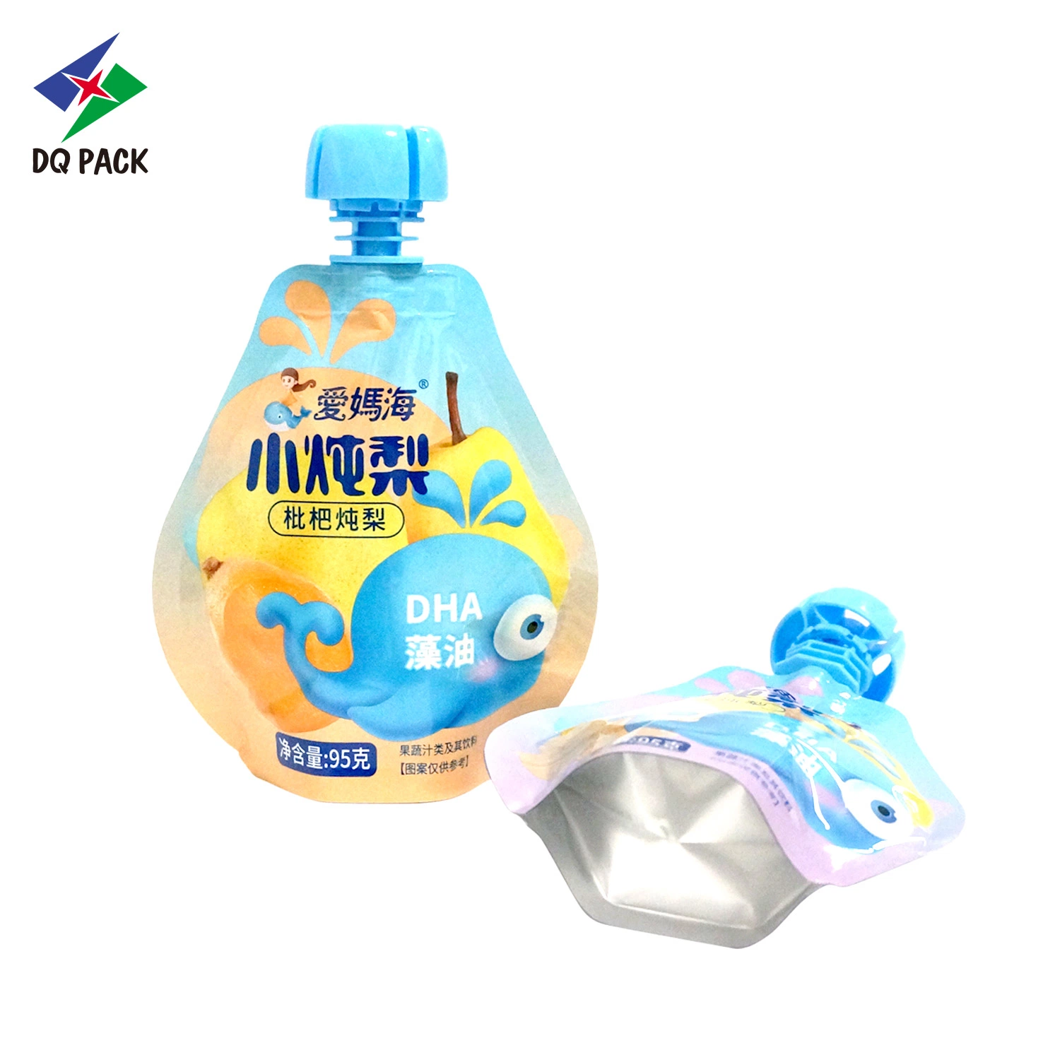 Dq Pack Customized Printing High Quality Specail Shape Beverage Packaging Stand up Pouch with Spout