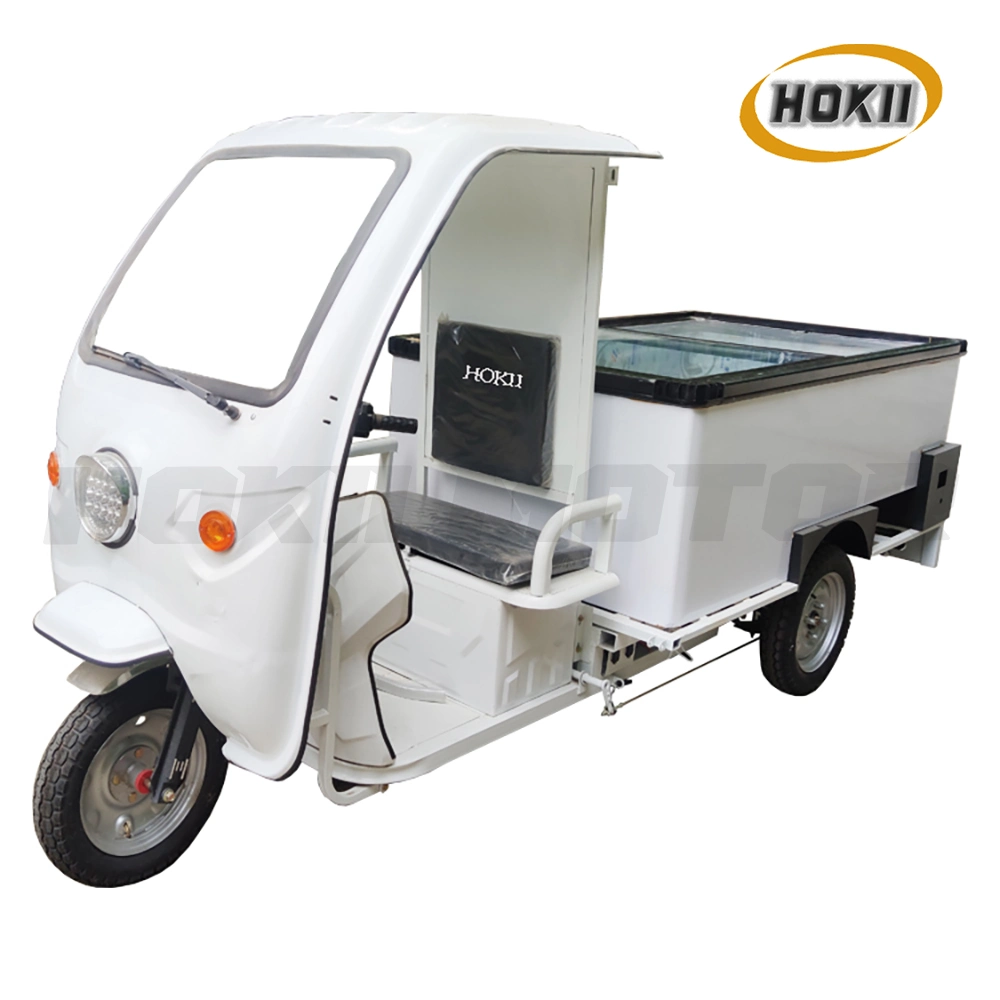 1200W Motor Hokii Motor Tricycle eléctrico helado de gasolina cargo Triciclo Motos Freezer de buena calidad Triciclo vehículo eléctrico para adultos