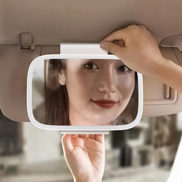 Universal Car Portable LED Makeup Mirror Auto Visor HD Cosmetic مرآة ماكياج السيارة مع مصابيح LED