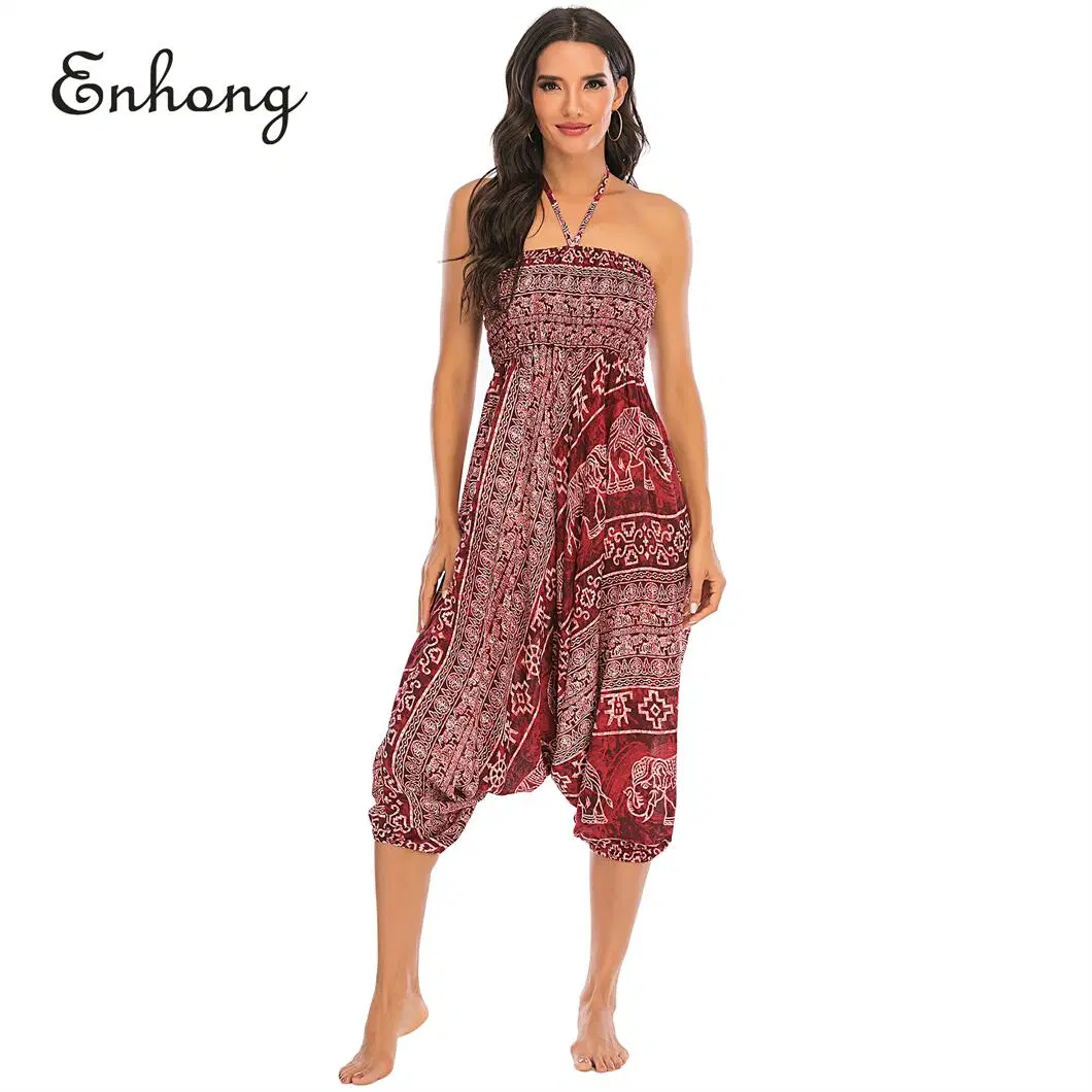 Rouge décontracté pantalon Pajama Fashion Print pour femmes