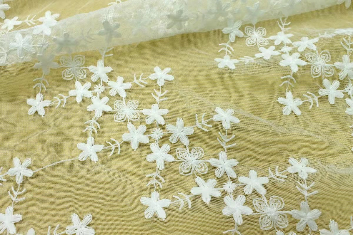 Water Soluble Web Lace Fabric Embroidery Lace for Wedding Dress Lady Garment