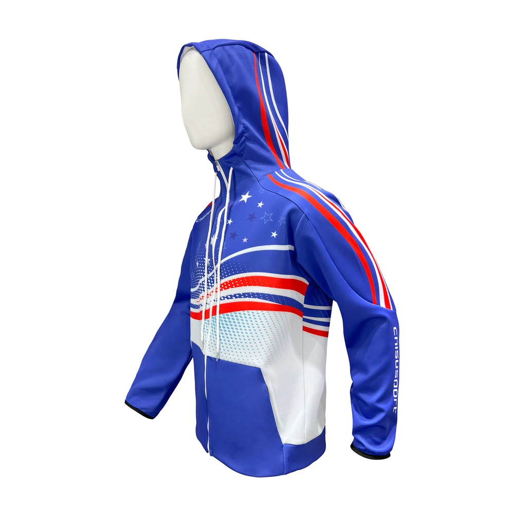 Custom Sports Softshell Custom Reflective Strip Pocket Hooded Windbreaker Sportswear