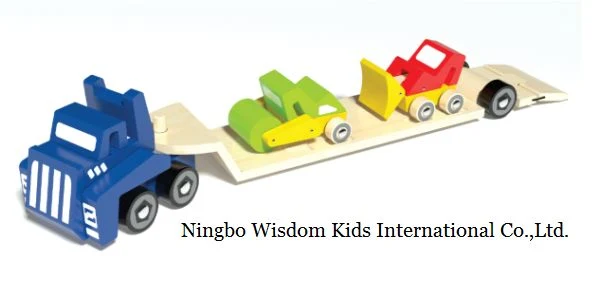 Wooden Trailer Vehicles Play Set Wooden Toys for Children and Kids