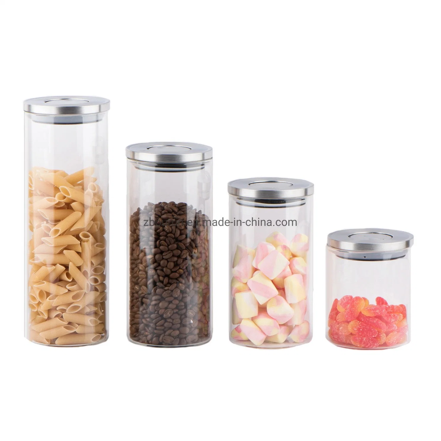 Large bouche bouteille en verre borosilicaté élevé/verre/ de la cartouche en verre borosilicaté verre Jar Jar/stockage/verre Jar/alimentaire avec couvercle En acier inoxydable