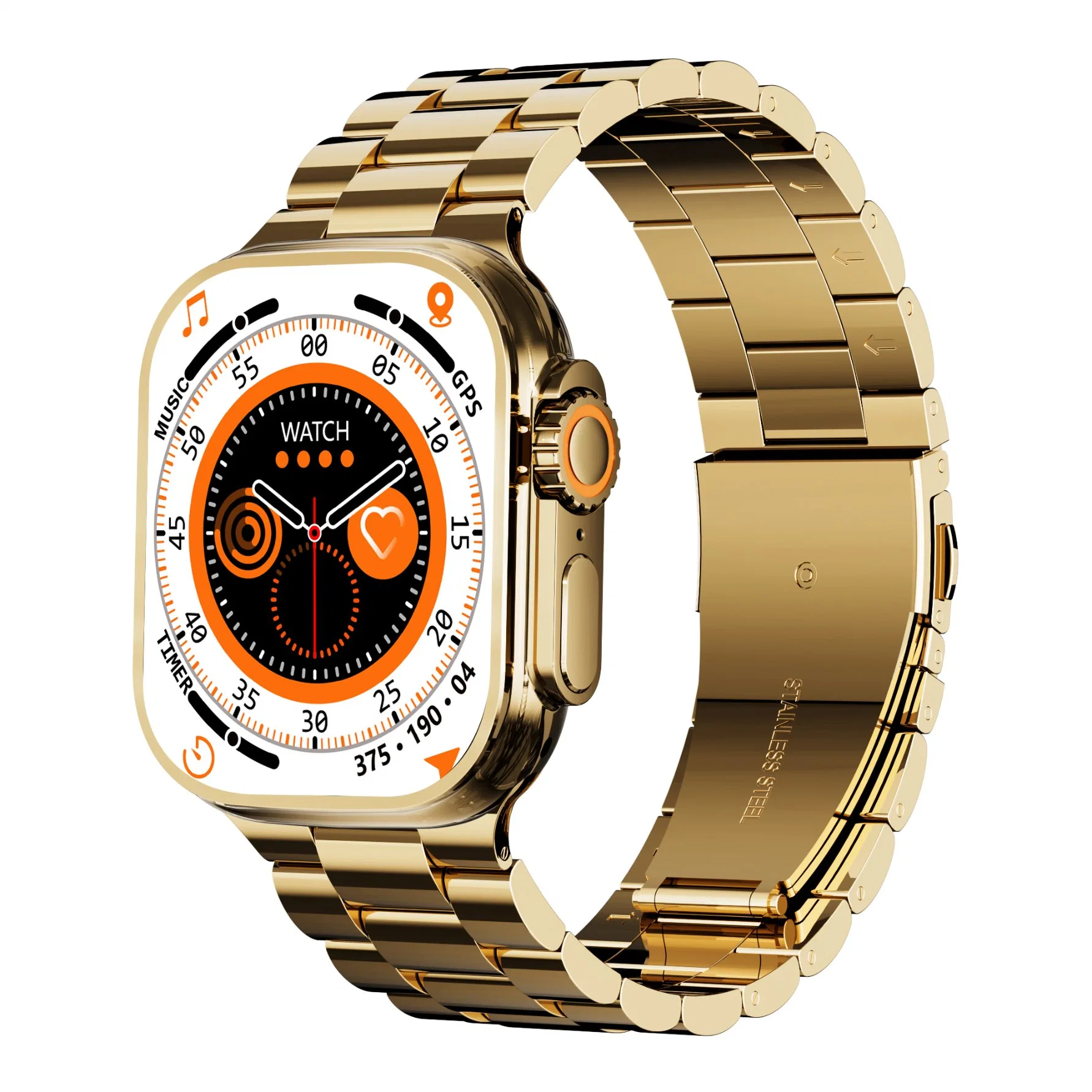 Dt900 24K Gold Bluetooth Talk Heart Rate and Blood Pressure Monitoring Sports Smartwatch