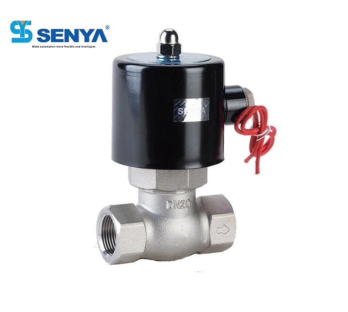 Senya Pneumatic fábrica China de nivel superior accionada por el de la serie USB de alta temperatura que trabajan en forma de vapor de acero inoxidable de 2/2 de la válvula de solenoide