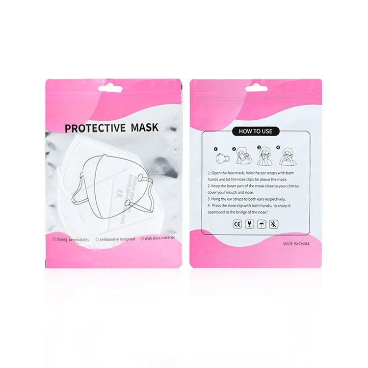 Face Mask Packaging Bag Self Seal Aluminum Foil Fashion Disposable KN95 N95 Mask Packing Bag