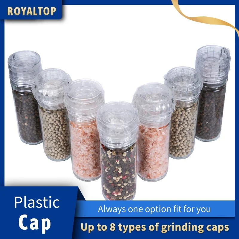 100ml Kitchen Salt and Pepper Grinder Glass Seasoning Bottle Mini Spice Mill with Plastic Grinding Cap