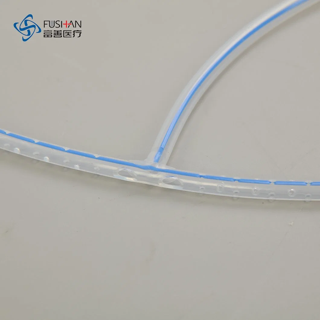 T-Shaped Silicone Perforated Wound Drain Tube Fushan Medical 100% Silicone CE ISO Wound Drainage System