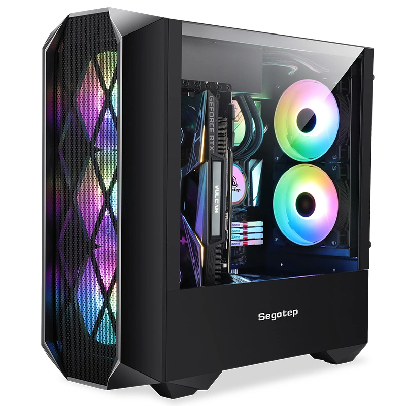 OEM-High-Airflow, RGB LED Light Strips-Glass Side- Unique Mesh-ATX MID-Tower PC Computer Gaming Cases-Factory