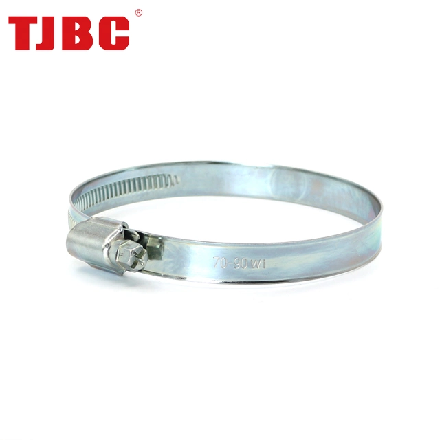 Zinc Plated Steel Screw Non-Perforated German Type Hose Clamp with Welded Housing Design (8-12mm)