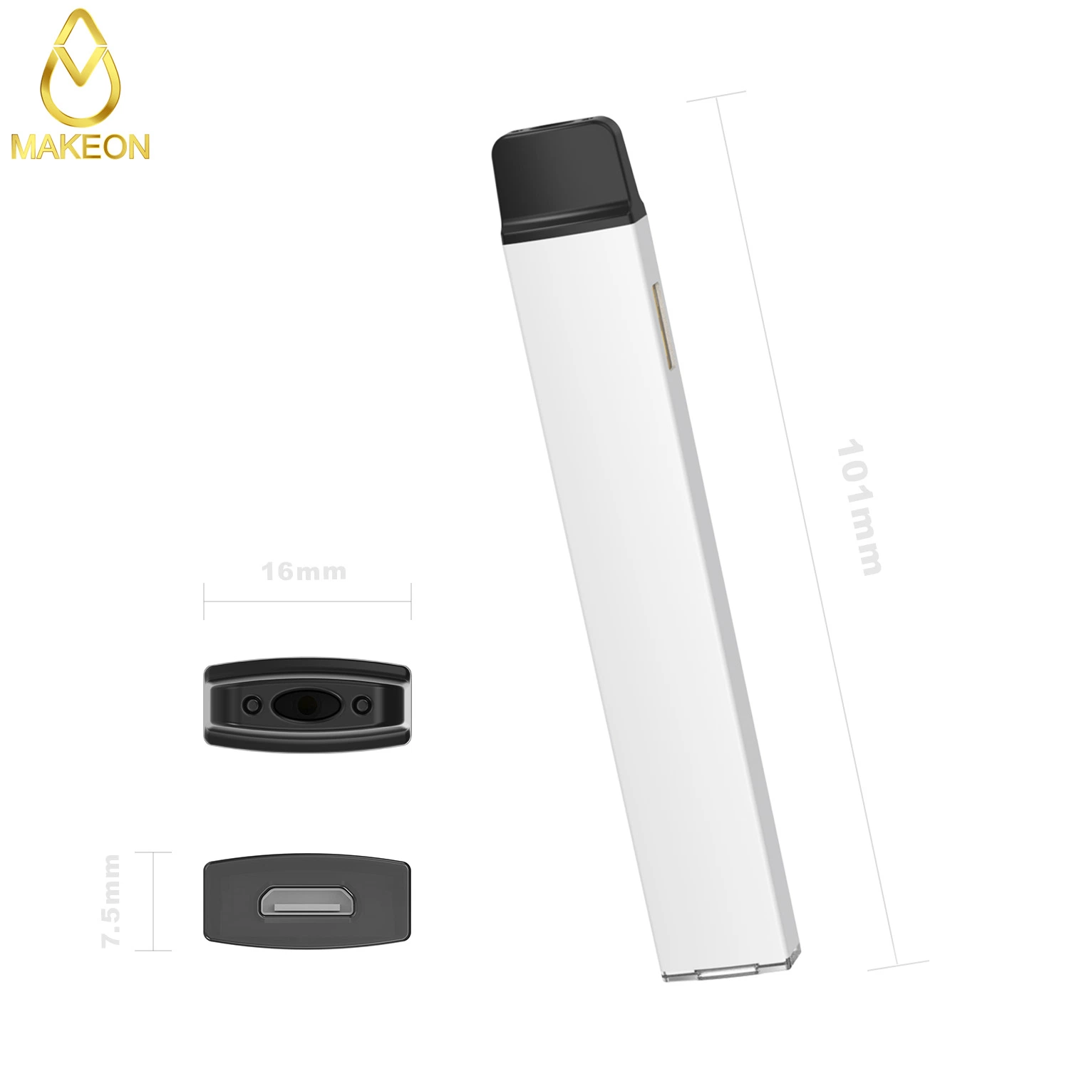 Makeon D9 vide 0,5ml réservoir huile épaisse Pope jetable Mini-carte style stylo avec emballage OEM pour batterie rechargeable