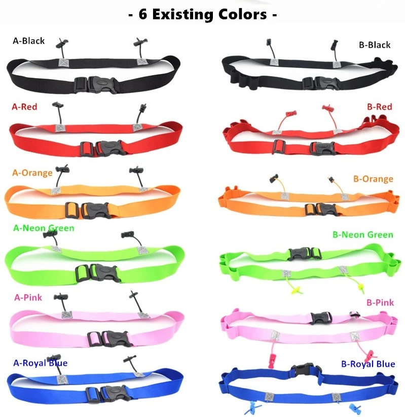 Factory Customized Marathon Triathlon Running Elastic Race Number Belt with Gel Holders